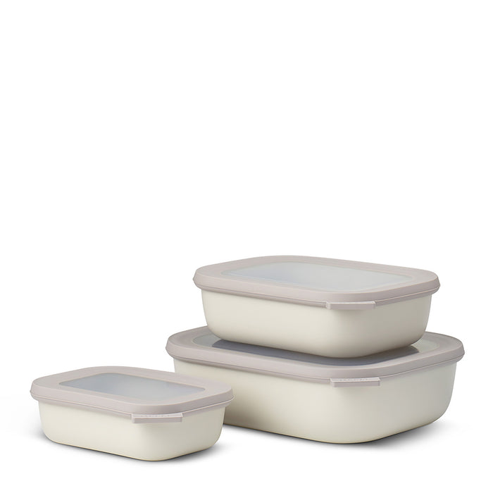 Mepal Set of 3 Cirqula rectangular bowls 500 1000 2000 White 106270032500
