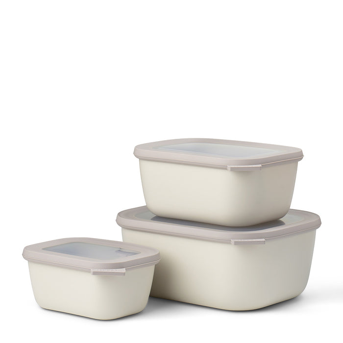 Mepal Set of 3 Cirqula rectangular bowls 750 1500 3000 White 106271032500