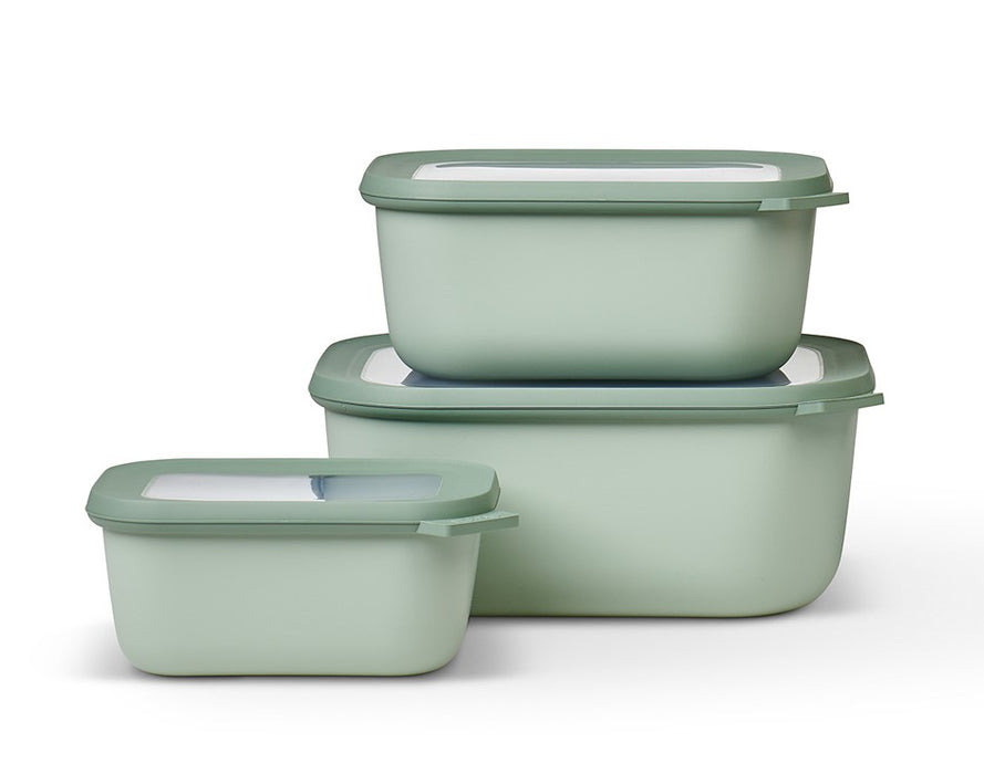 Mepal Set of 3 Cirqula rectangular bowls 750 1500 3000 Nordic Jade 106271094700