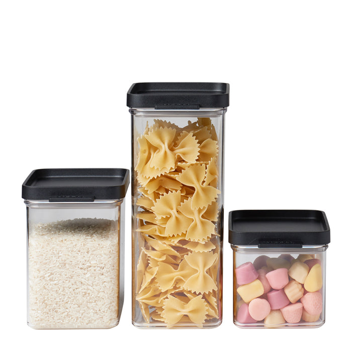 Mepal Set of 3 Omnia black containers 106400040400