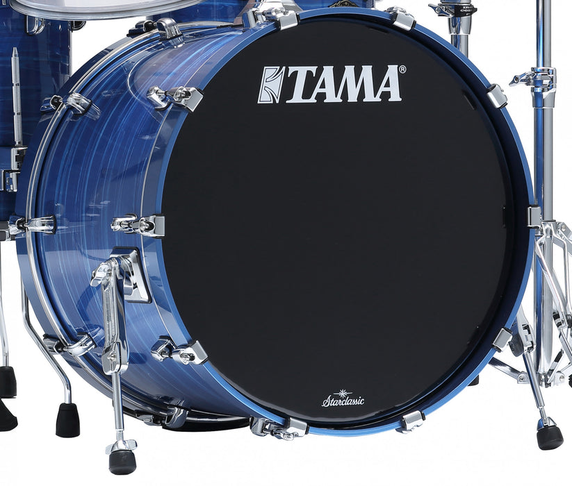TAMA Starclassic Walnut/Birch Lacquer Bass Drum 22" x 16" - Lacquer Blue Ripple/Chrome HW/without Mount