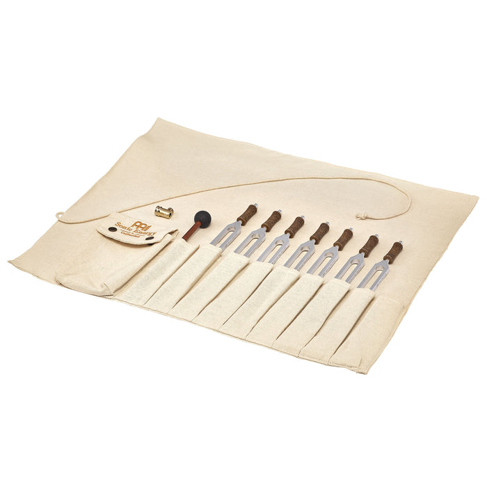 MEINL Sonic Energy Therapy Tuning Fork Chakra Set, incl. Rollup Bag & Tuning Fork Vibration Foot