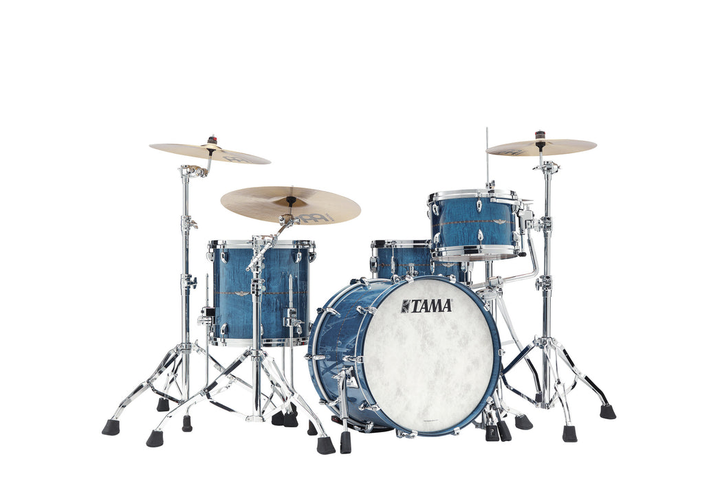 TAMA STAR Maple Shell Kit 3 pcs - Ocean Blue Curly Maple/Chrome HW
