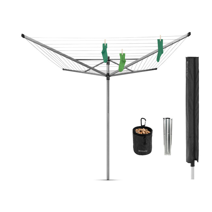 Brabantia Lift O Matic Advance 60m ground grey dryer + cover 117145