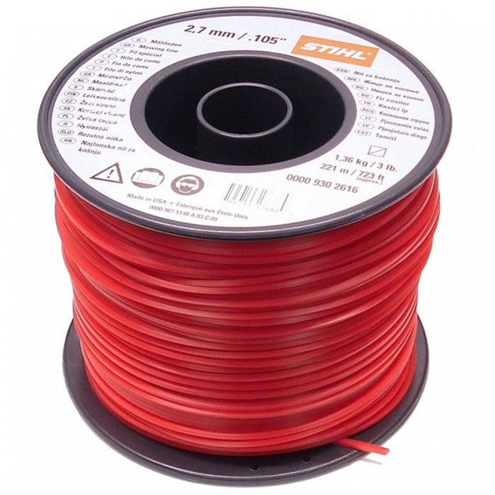 Stihl 0000-930-2616 Square trimmer line 2.7 mm x 208 m, red
