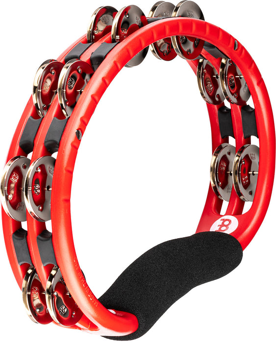 MEINL Percussion Traditional ABS Series Hand Held Molded ABS Tambourine - Red/Nickel-Plated Jingles