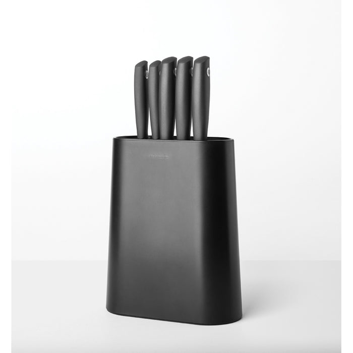 Brabantia Set of 5 knives in Tasty+ block Dark Grey 123061