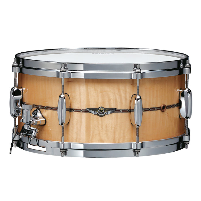TAMA Star Maple Snare Drum 14" x 5,5" - Gloss Natural Curly Maple/Chrome HW - Outside Inlay