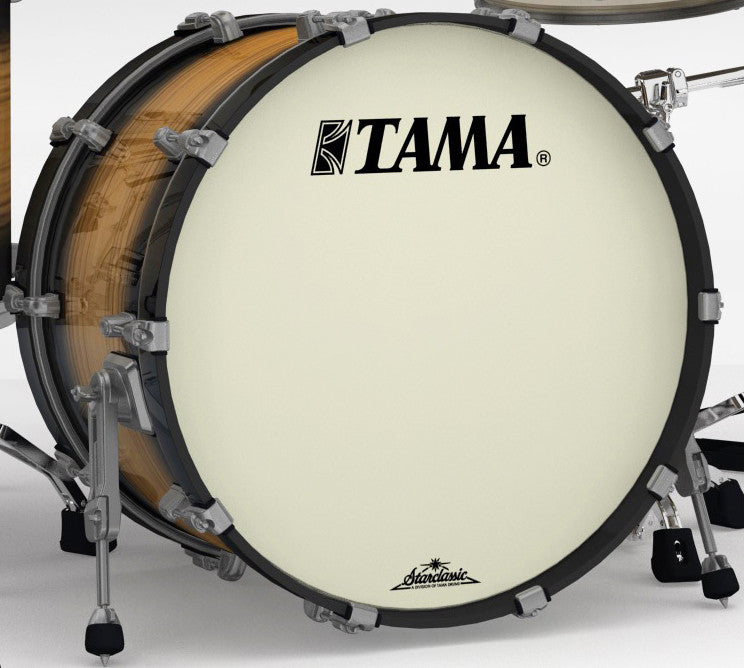 TAMA Starclassic Maple Exotic Bass Drum 16" x 12" - Natural Pacific Walnut Burst/Black Nickel HW/without Tom Holder Base