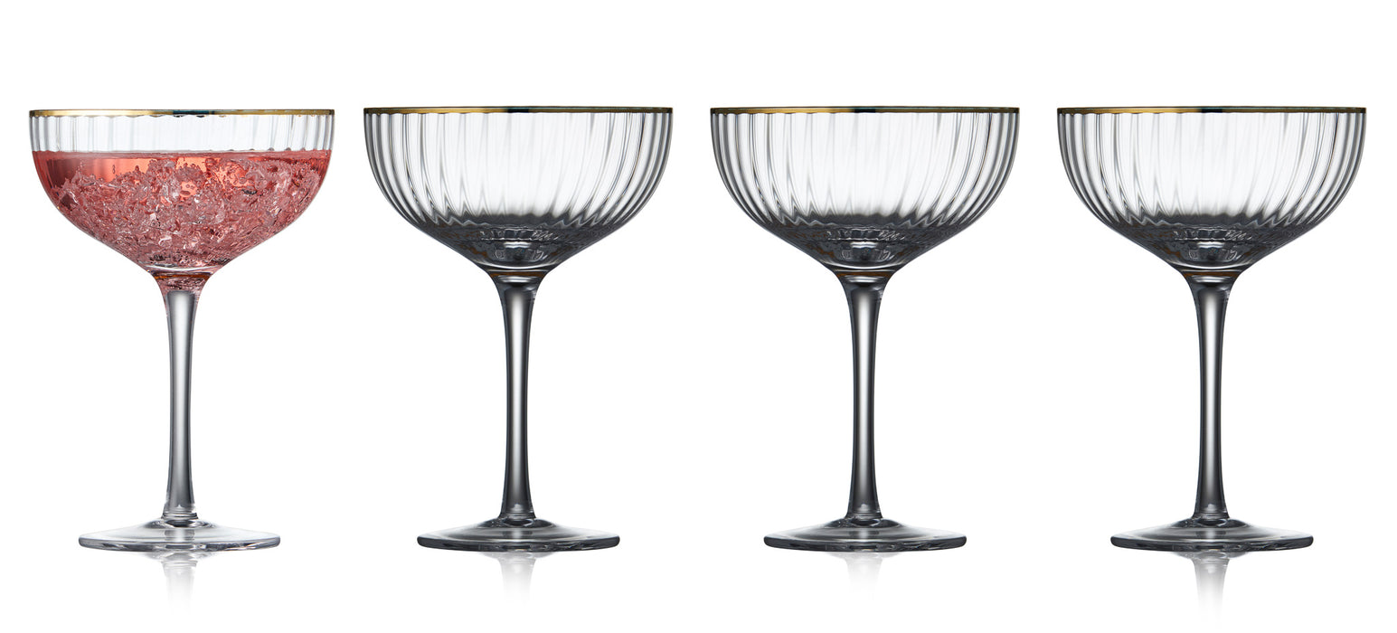 Lyngby Glas Palermo cocktail glasses 315 ml 4 pieces gold 14634