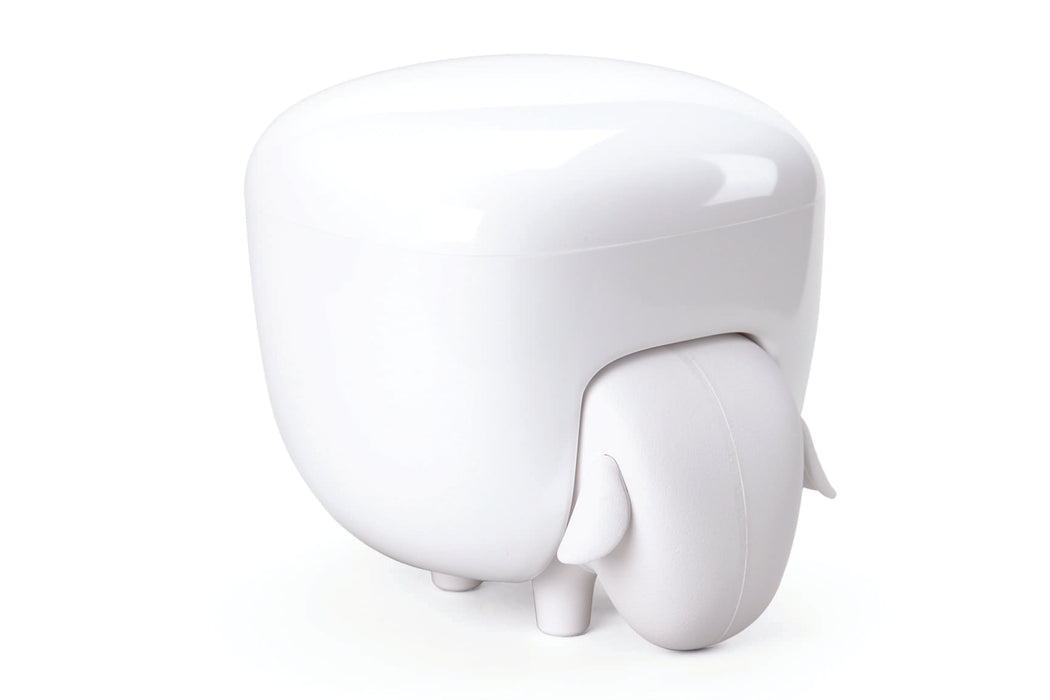 Qualy Sheepshape swab container white 10227-WH-WH
