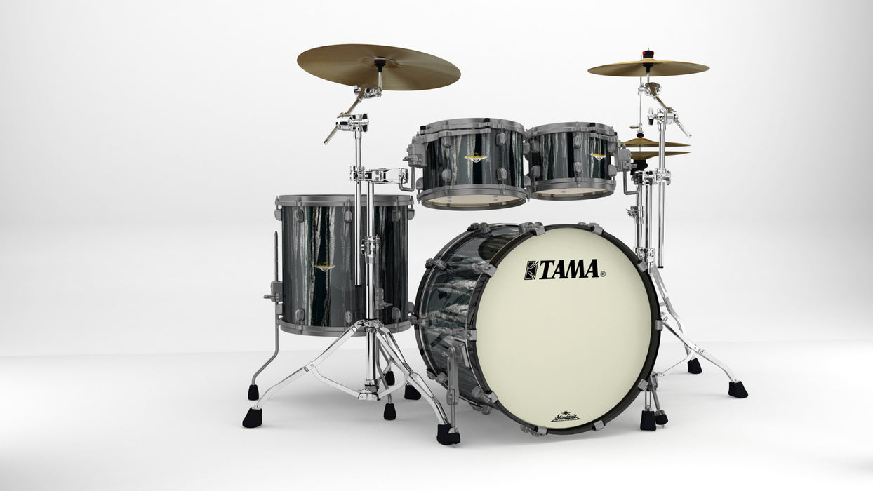 TAMA Starclassic Maple Lacquer Shell Kit 4 pcs - Black Clouds & Silver Linings/Smoked Black Nickel HW