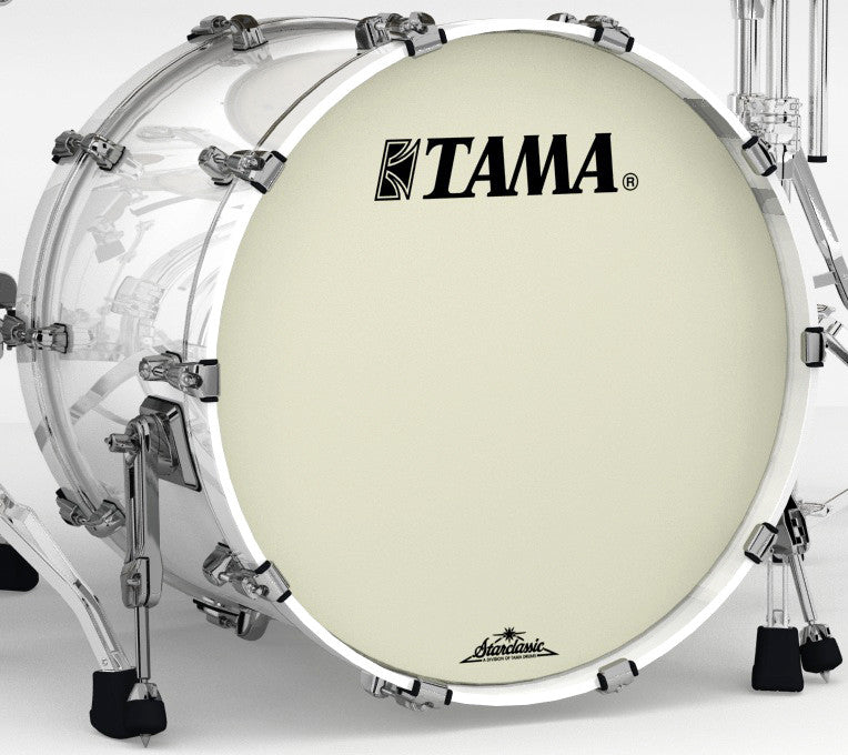 TAMA Starclassic Maple Lacquer Bass Drum 24" x 16" - Piano White/Black Nickel HW/without Mount