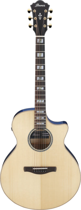 IBANEZ AE 6-Str Natural High Gloss Top Aqua Blue High Gloss Back