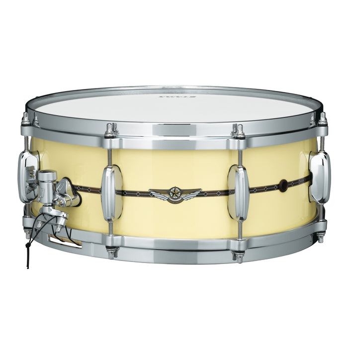 TAMA STAR Bubinga Snare Drum 14" x 8" - Antique White/Chrome HW - Outside Inlay