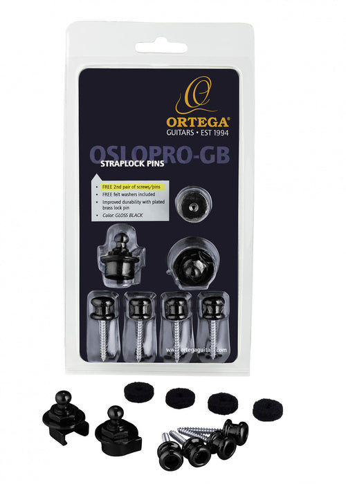 ORTEGA Strap Lock Pin Pro - Gloss Black