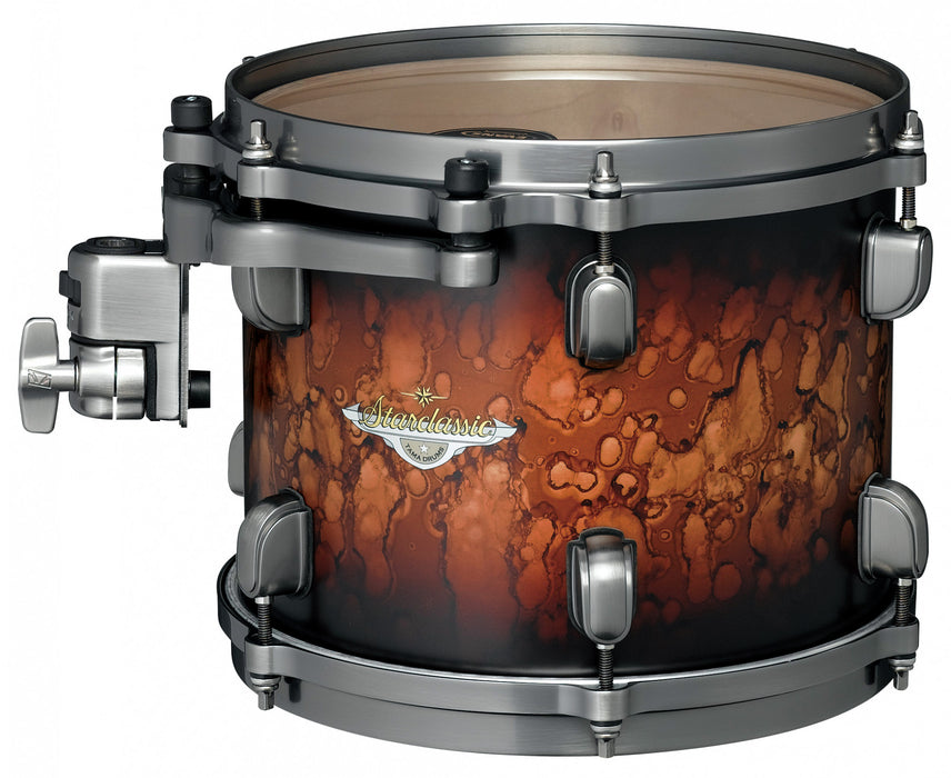 TAMA Starclassic Maple Lacquer Rack Tom 10" x 8" - Molten Satin Brown Burst/Smoked Black Nickel HW