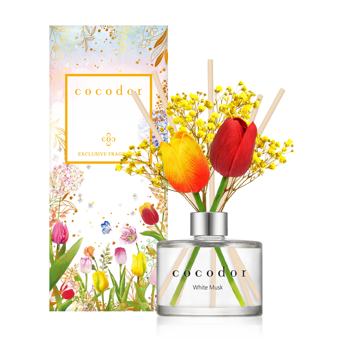 Cocodor Fragrance diffuser with sticks and real flowers Flower Tulip 200 ml White Musk PDI30414