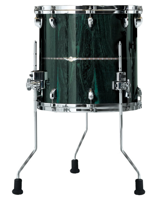 TAMA STAR Bubinga Floor Tom 14" x 14" - Dark Green Cordia/Chrome HW/Inlay: Outside/Inside