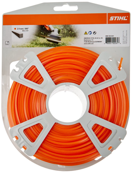 Stihl 0000-930-2641 Line, square 2.4 mm x 83 m, orange