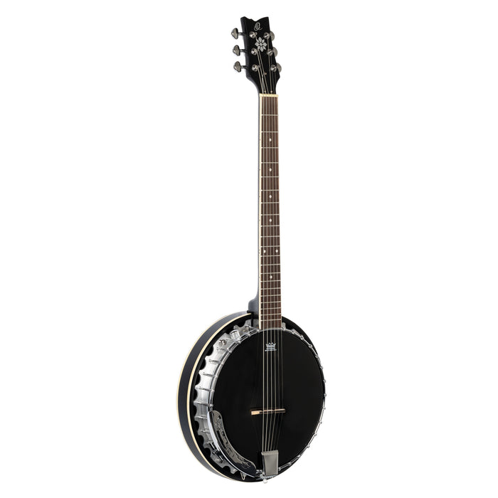 ORTEGA Raven Series Banjo 6 String - Mahogany Black + Bag