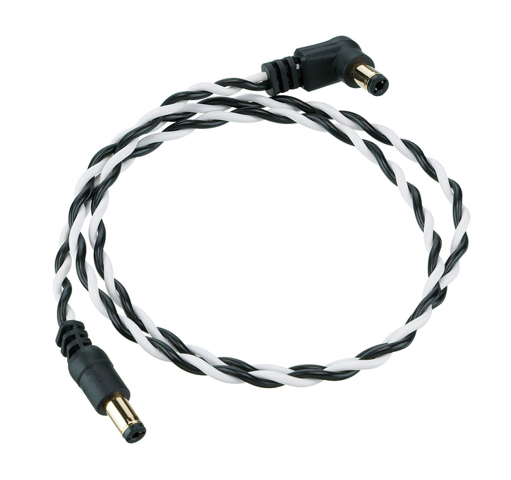 IBANEZ Twisted DC Cable Black & White, Length: 24" Straight & Angled Plug