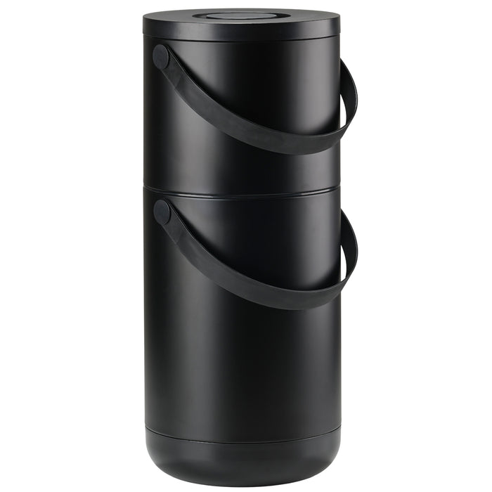 Zone Denmark Circular trash garbage can 22 l + 12 l Black 26521
