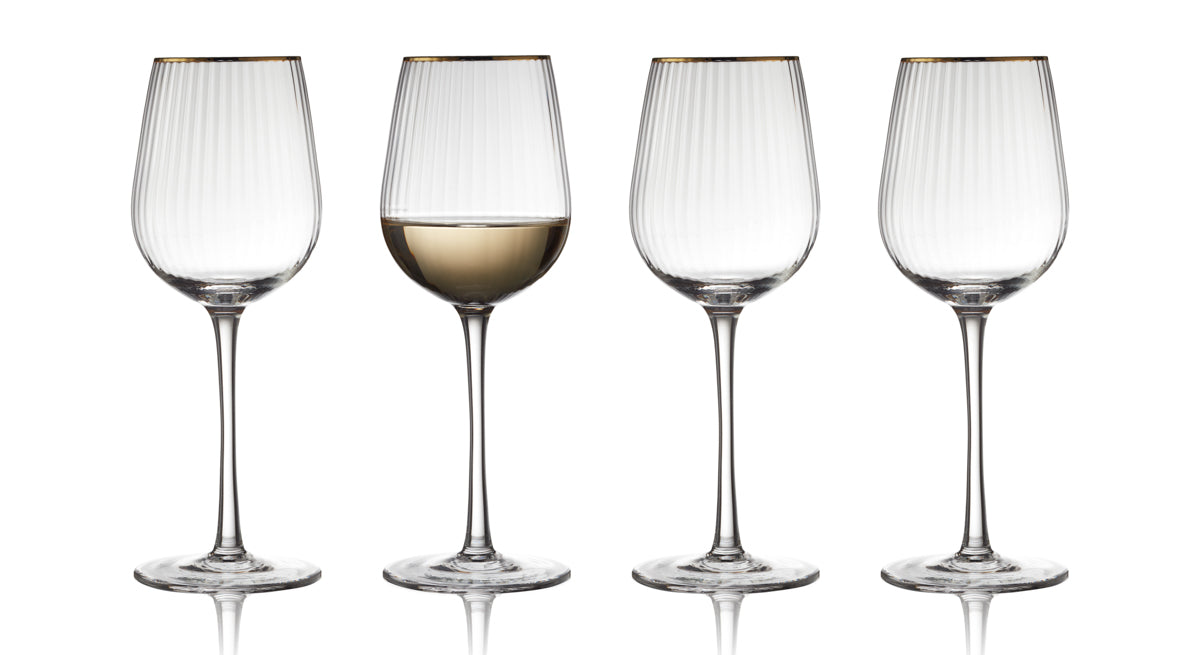 Lyngby Glas Palermo white wine glasses 300 ml 4 pieces gold 27578