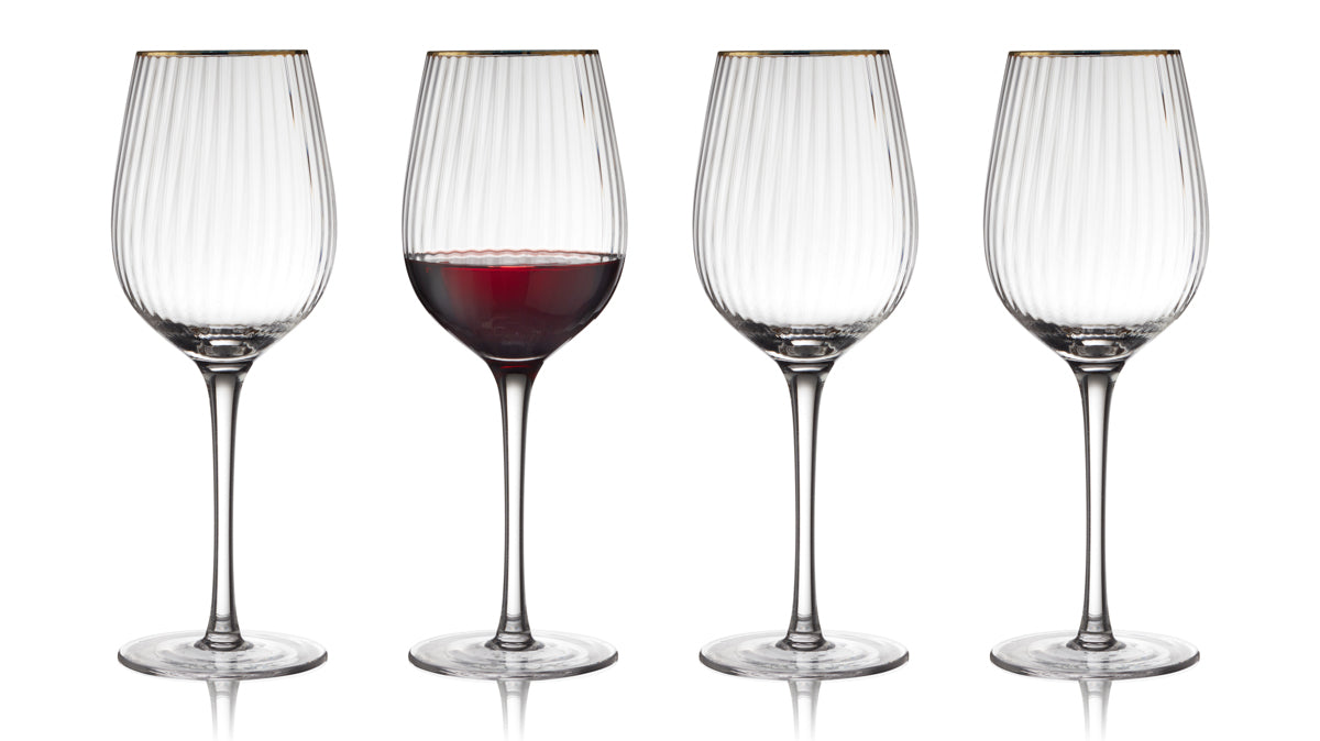 Lyngby Glas Palermo red wine glasses 400 ml 4 pieces gold 27579