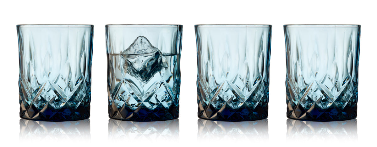 Lyngby Glas Sorrento whisky glasses 320 ml 4 pieces blue 27732