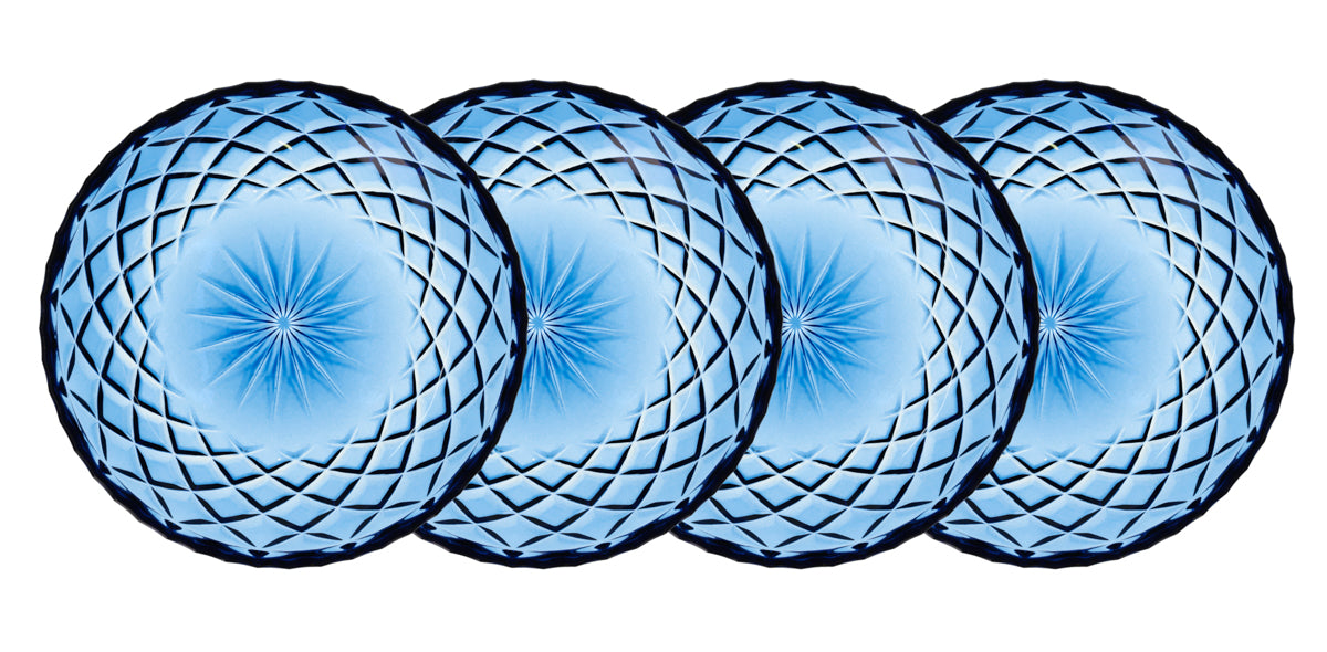 Lyngby Glas Sorrento plates 16 cm blue 4 pieces 27796