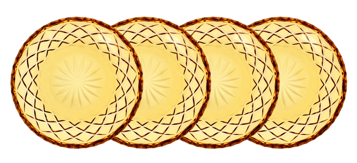 Lyngby Glas Sorrento plates 16 cm 4 pieces amber 27800