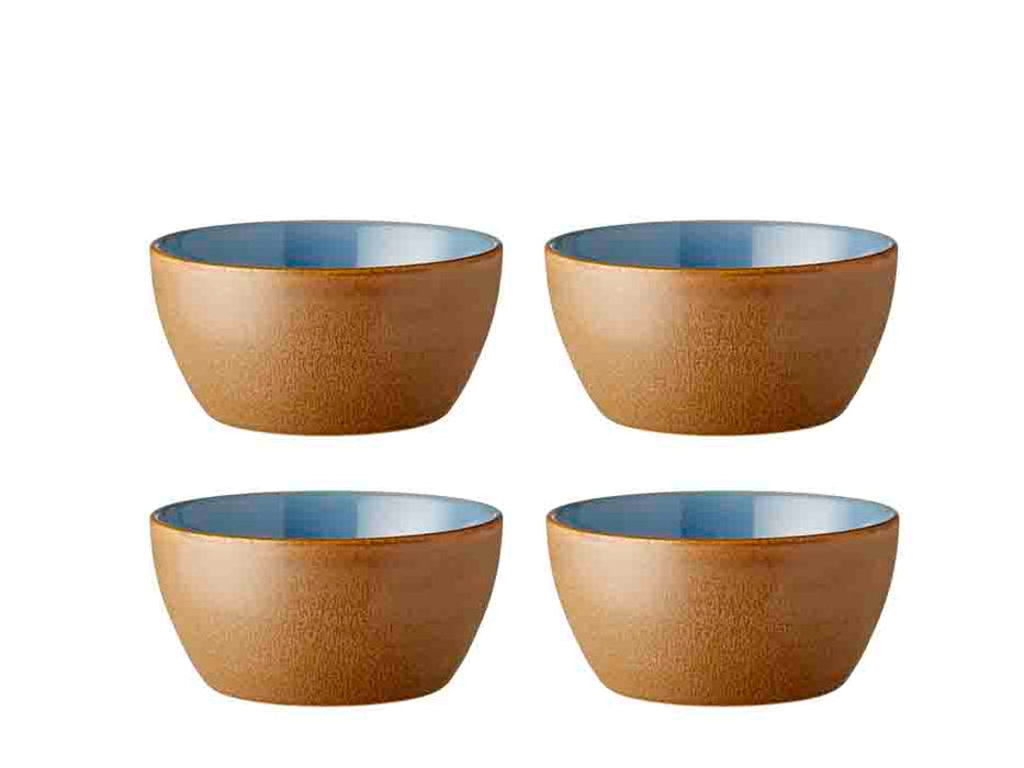 Bitz 4pc bowl set. 12m Wood/Ocean Stoneware 28095