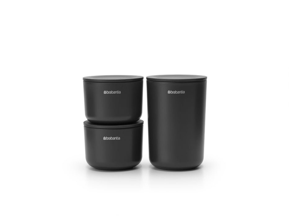 Brabantia 3pc container set. ReNew dark gray 281303