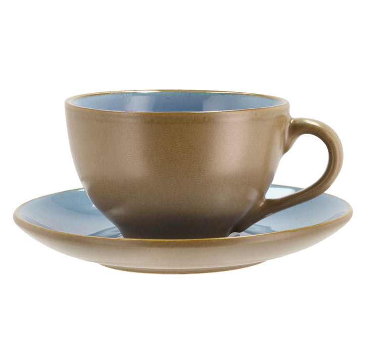 Bitz Cup with saucer 240 ml Wood/Ocean 29022