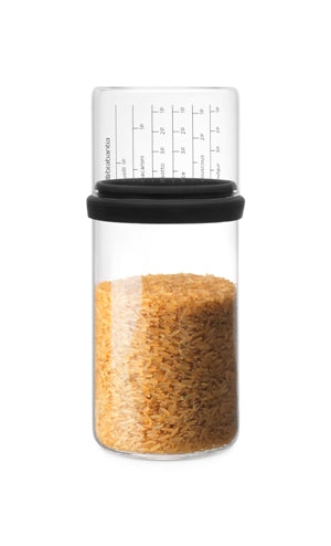 Brabantia Glass container with measuring cup 1l grey 290282