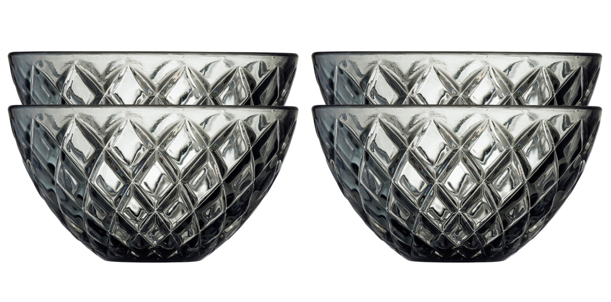 Lyngby Glas Sorrento bowl 12 cm 4 pieces grey 29033