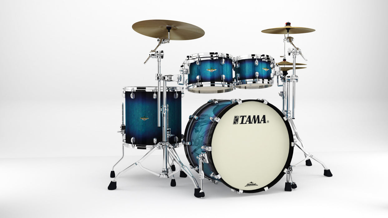 TAMA Starclassic Maple Lacquer Shell Kit 4 pcs - Molten Electric Blue Burst/Chrome HW