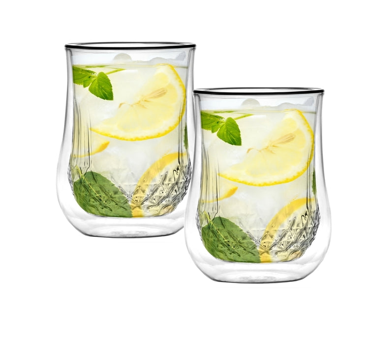 Vialli Design SET of 2 double wall glasses 300ml DIAMANTE 25844