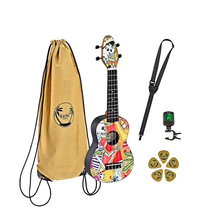 KEIKI K2 Series Soprano Ukulele Set - Agathis / El Muerto"