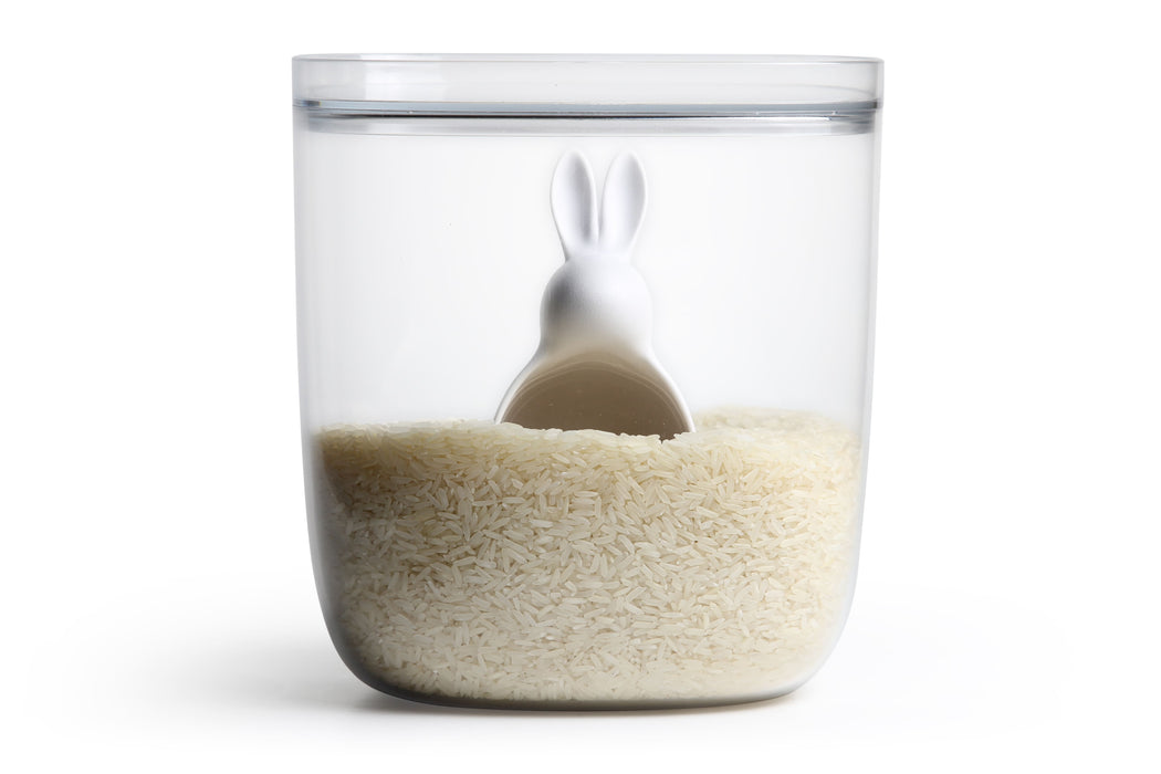 Qualy Bella Bunny white 3.5L storage container 10324-CL-WH