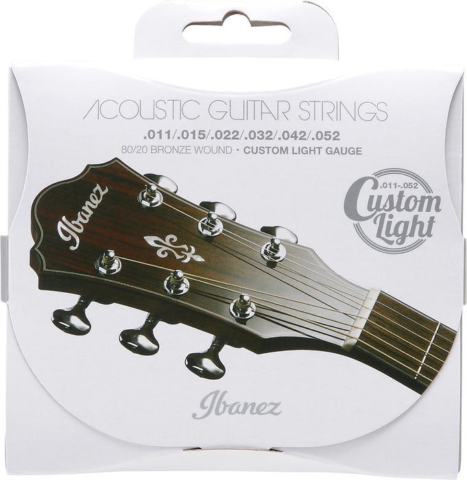 IBANEZ String Set for 6 String Acoustic Guitar - Custom Light