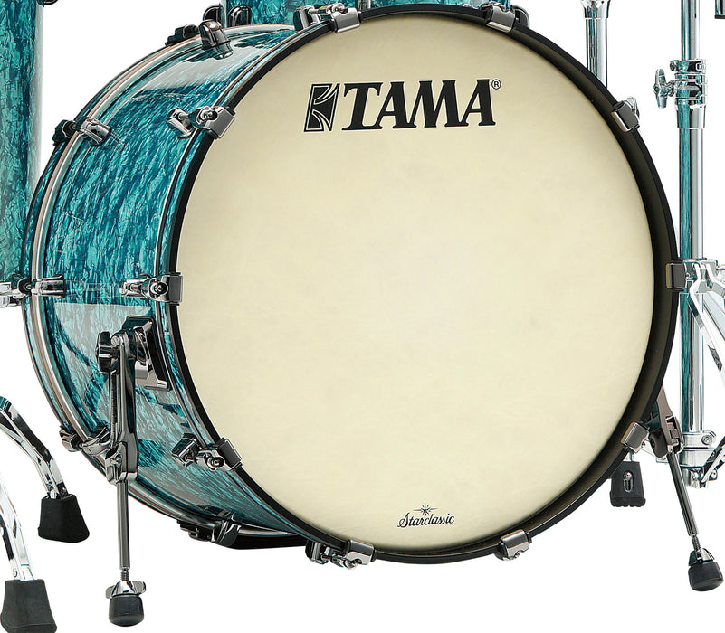 TAMA Starclassic Maple Duracover Wrap Bass Drum 22" x 16" - Turquoise Pearl/Black Nickel HW/without Mount