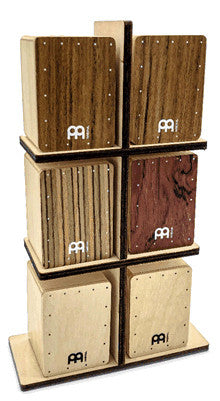 MEINL Percussion Cajon Shaker Sales Display (incl. 6 Shaker) - 2x SH50.2/ 2x SH51/ 1x Zebrano Cajon/ 1x Burl Cajon