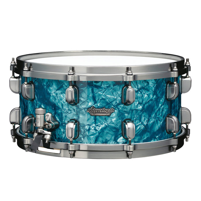 TAMA Starclassic Maple Snare Drum 14" x 8" - Turquoise Pearl/Smoked Black Nickel HW
