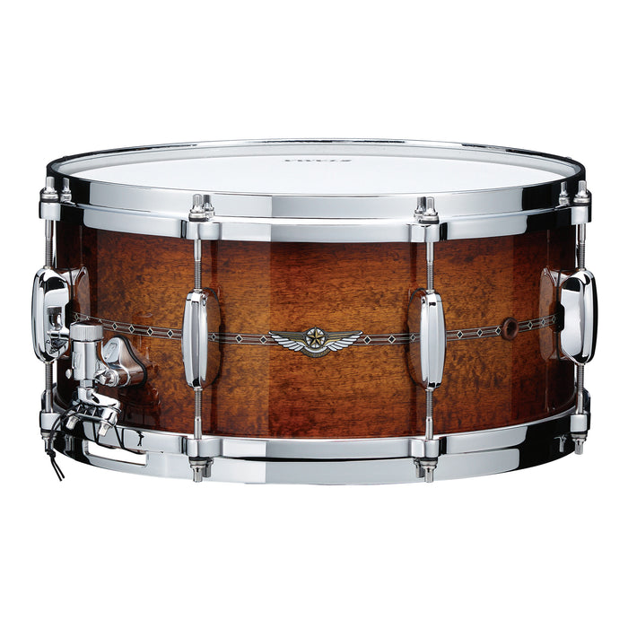 TAMA STAR Bubinga Snare Drum 14" x 8" - Sunset Australian Acaia Burst/Chrome HW - Outside Inlay