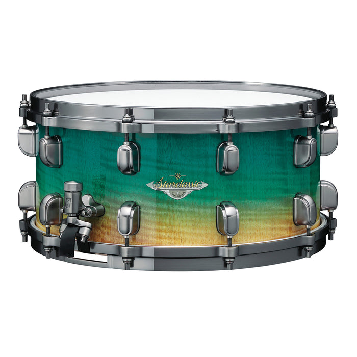 TAMA Starclassic Maple Exotic Snare Drum 14" x 6,5" - Marine Shoreline Movingui Fade/Smoked Black Nickel HW