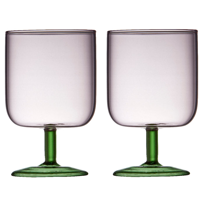Lyngby Glas Torino wine glasses 300 ml 2 pieces pink/green 30205
