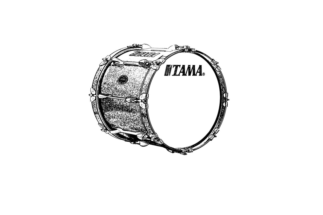 TAMA Fieldstar Premium Marching Bass Drum 14" x 14" - Transparent Black Burst/Chrome HW