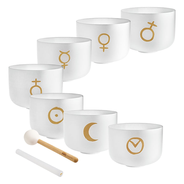 MEINL Sonic Energy Planetary Tuned Crystal Singing Bowl Chakra Set - 7 pcs